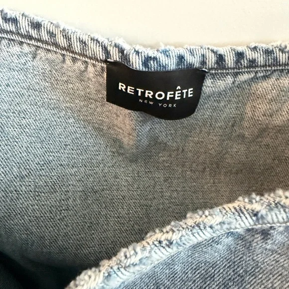 Retrofete Light Blue jean skirt, with Lace-Up Detail - Picture 3 of 7